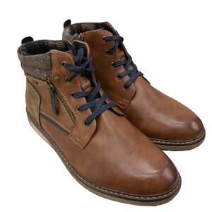 Spring Step Boots Mens 10.5 Brown Zip Lace Up Ankle Casual Comfort 45 EU Shoes